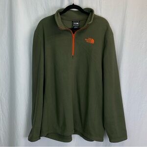 The North Face Men’s 1/4 Zip Fleece Olive Green Pullover Size XL